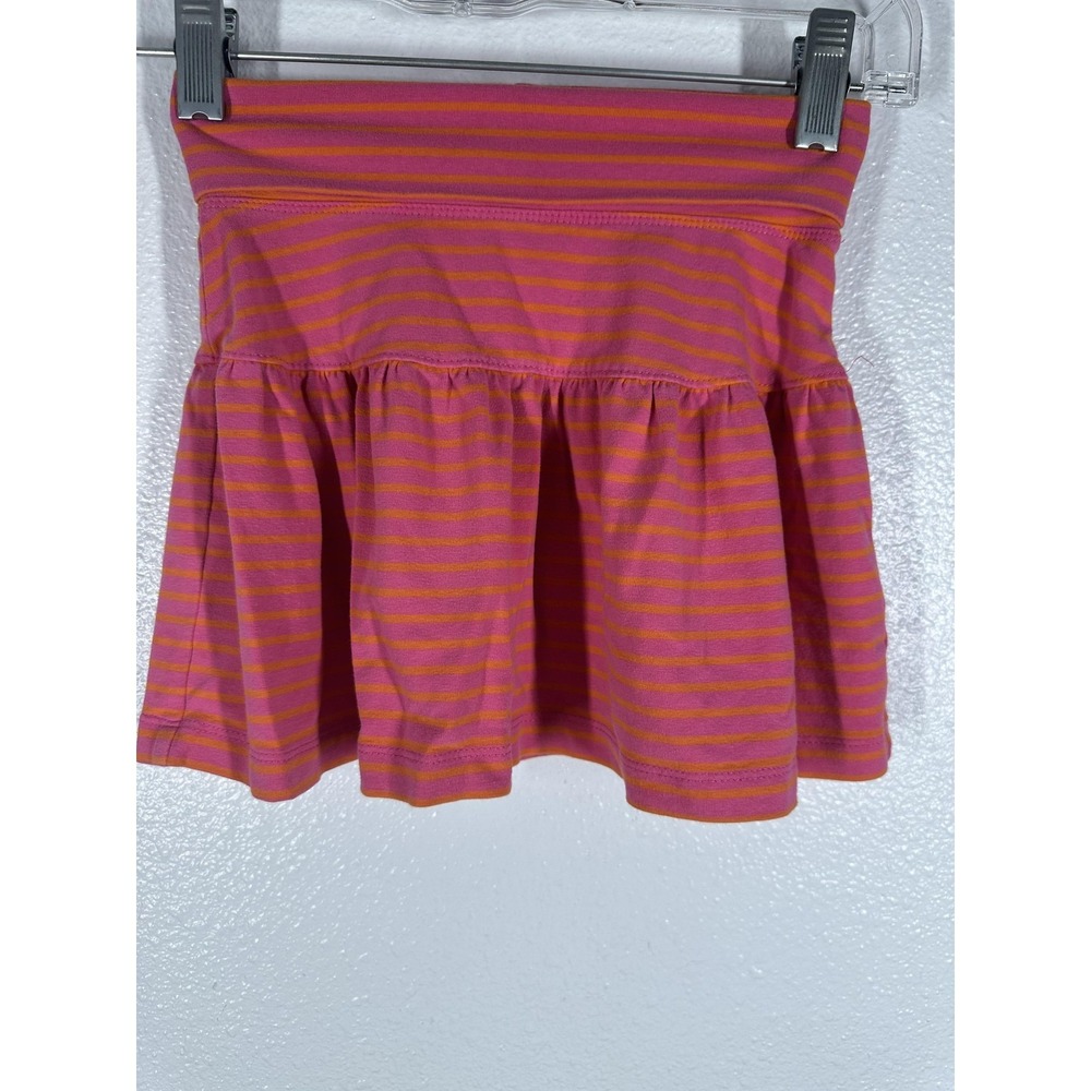 Hanna Andersson Skirt Girls‎ Size 90 Pink Orange Striped Elastic Waist 2-3Y
